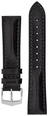 Cinturino in pelle Hirsch Lucca L 04902050-2, nero, pelle di vitello, lunghezza L, Quick Release
