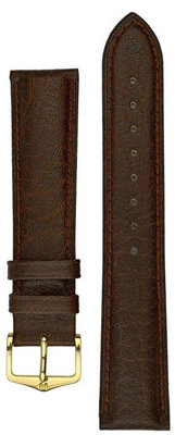 Cinturino in pelle Hirsch Camelgrain L 01009015-1, marrone, pelle di vitello, lunghezza L, Quick Release