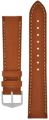Cinturino in pelle Hirsch Kent L 01002070-2, marrone, pelle di vitello, lunghezza L, Quick Release