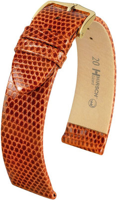 Cinturino marrone in pelle Hirsch Lizard L 01766070-1 (Pelle di lucertola)