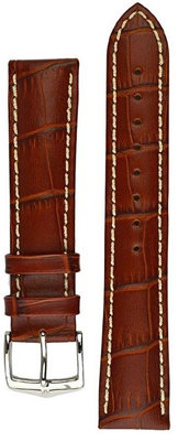 Cinturino in pelle Hirsch Modena L 10302870-2, marrone, pelle di vitello, lunghezza L, Quick Release