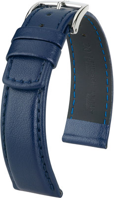 Cinturino blu scuro Hirsch Runner L 04002080-2 (Pelle di vitello / gomma)