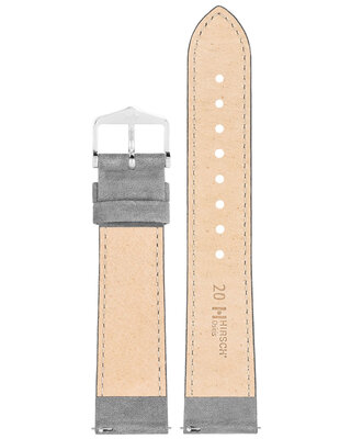 Cinturino in pelle Hirsch Osiris L 03433030-2, grigio, pelle di vitello, lunghezza L, Quick Release