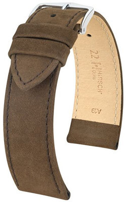 Cinturino in pelle marrone scuro Hirsch Osiris L 03433010-2 (pelle di vitello)