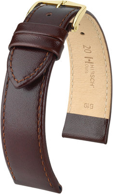 Cinturino in pelle marrone scuro Hirsch Osiris L 03475010-1 (pelle di vitello)