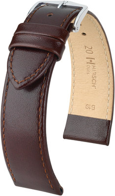 Cinturino in pelle marrone scuro Hirsch Osiris L 03475010-2 (pelle di vitello)