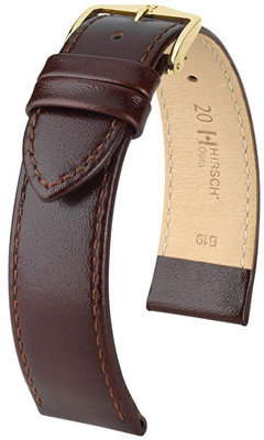 Cinturino in pelle marrone scuro Hirsch Osiris M 03475110-1 (pelle di vitello)