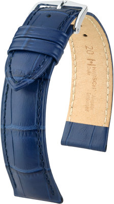 Cinturino blu scuro in pelle Hirsch Duke L 01028080-2 (pelle di vitello)