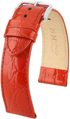 Cinturino rosso in pelle Hirsch Crocograin M 12302820-2 (pelle di vitello)