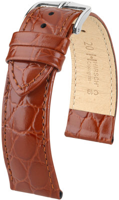 Cinturino marrone in pelle Hirsch Crocograin L 12322870-2 (pele di vitello)