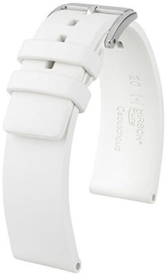 cinturino in caucciù Hirsch Pure 40418800-2, bianco, caucciù naturale, lunghezza L, Quick Release