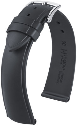 Cinturino nero Hirsch Urbane L 40448850-2 (gomma naturale)