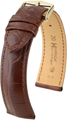 Cinturino marrone in pelle Hirsch Genuine Alligator L10220719-1 (Pelle di alligatore)
