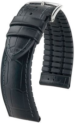 Cinturino nero Hirsch Paul XL 0925028250-2 (pelle di vitello / gomma naturale)