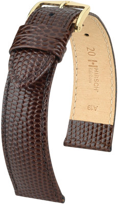 Cinturino in pelle Hirsch Rainbow M 12302610OE-1, marrone, pelle di vitello, open end (per perni fissi), lunghezza M, Quick Release