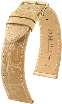 Cinturino beige in pelle Hirsch Genuine Croco M 18900890-1 (Pelle di coccodrillo) Hirsch selection