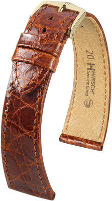 Cinturino marrone in pelle Hirsch Genuine Croco M 18900870-1 (Pelle di coccodrillo)