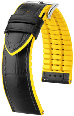 Cinturino nero Hirsch Andy L 0927228050-2 (Pelle di vitello / gomma naturale)