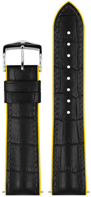 cinturino in pelle Hirsch Andy L 0927228050-2, nero, vitello/caucciù naturale, lunghezza L, Quick Release