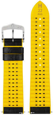 cinturino in pelle Hirsch Andy L 0927228050-2, nero, vitello/caucciù naturale, lunghezza L, Quick Release