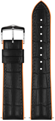 cinturino in pelle Hirsch Andy L 0927628050-2, nero, vitello/caucciù naturale, lunghezza L, Quick Release