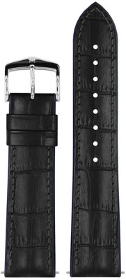 Cinturino in pelle Hirsch Andy L 0928028050-2, nero, pelle di vitello/caucciù naturale, lunghezza L, Quick Release
