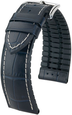 Cinturino blu scuro Hirsch George L 0925128080-2 (pelle di vitello / gomma naturale)