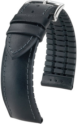 Cinturino nero Hirsch James L 0925002050-2 (pelle di vitello / gomma naturale)