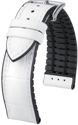 Cinturino bianco Hirsch Paul M 0925028100-2 (Pelle di vitello / gomma naturale)