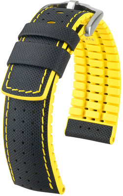Cinturino nero Hirsch Robby L 0917294050-4 (pelle di vitello / gomma naturale)
