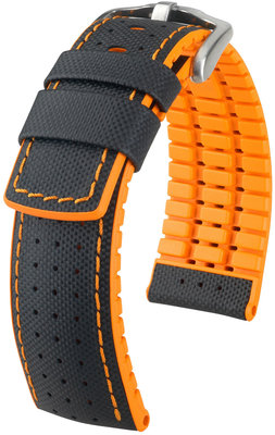 Cinturino nero Hirsch Robby L 0917694050-4 (Pelle di vitello / gomma naturale)