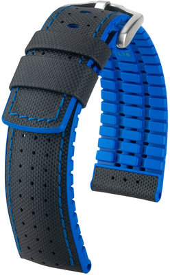 Cinturino nero Hirsch Robby L 0918094050-4 (pelle di vitello / gomma naturale)