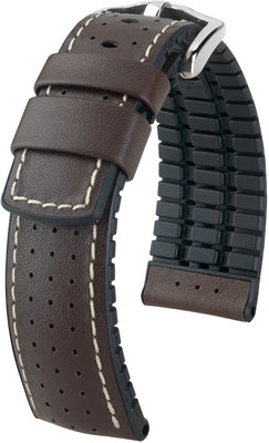 Cinturino marrone scuro Hirsch Tiger L 0915075010-2 (Pelle di vitello / gomma naturale)