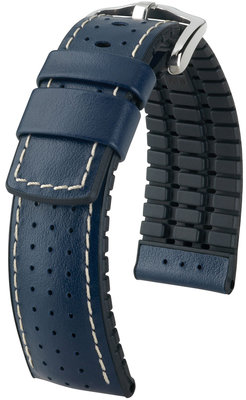Cinturino blu scuro Hirsch Tiger L 0915075080-2 (pelle di vitello / gomma naturale)