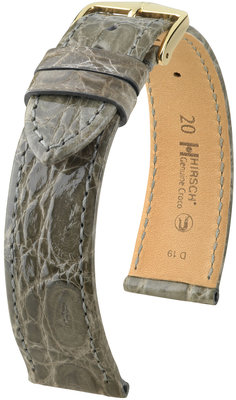 Cinturino grigio in pelle Hirsch Genuine Croco M 18900830-1 (Pelle di coccodrillo) Hirsch selection