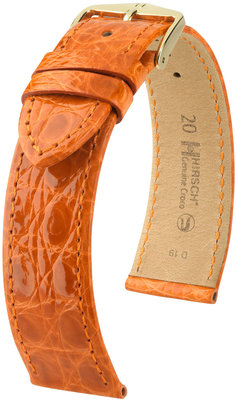 Cinturino in pelle arancione scuro Hirsch Genuine Croco L 18920876 (Pelle di coccodrillo) Hirsch selection