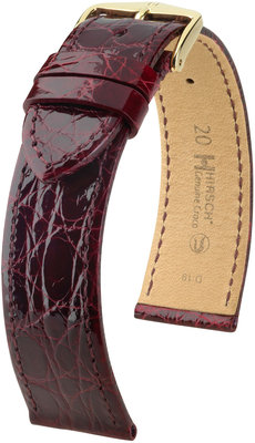 Cinturino bordeaux in pelle Hirsch Genuine Croco L 18920860-1 (Pelle di coccodrillo) Hirsch selection