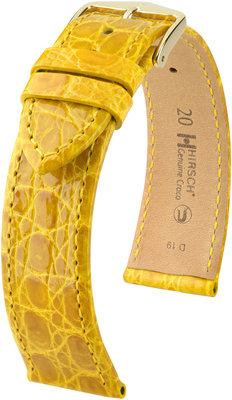 Cinturino giallo in pelle Hirsch Genuine Croco L 18920872-1 (Pelle di coccodrillo) Hirsch selection