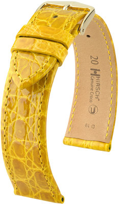 Cinturino giallo in pelle Hirsch Genuine Croco M 18900872-1 (Pelle di coccodrillo) Hirsch selection