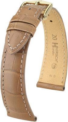 Cinturino beige in pelle Hirsch London L 04307099-1 (pelle di alligatore) Hirsch selection