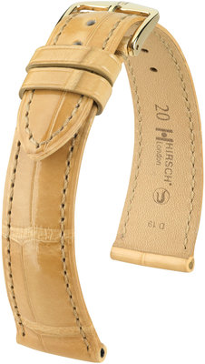 Cinturino beige in pelle Hirsch London M 04307190-1 (pelle di alligatore) Hirsch selection