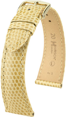 Cinturino beige in pelle Hirsch London M 04366190-1 (pelle di lucertola) Hirsch selection