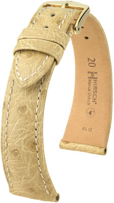 Cinturino beige in pelle Hirsch Massai Ostrich L 04362090-1 (pelle di struzzo) Hirsch selection