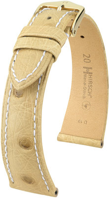 Cinturino beige in pelle Hirsch Massai Ostrich L 04362091-1 (pelle di struzzo) Hirsch selection
