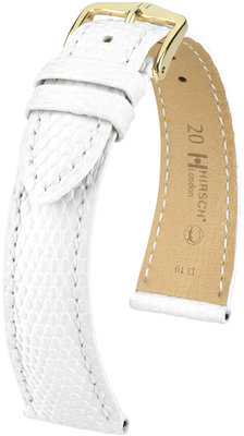 Cinturino bianco in pelle Hirsch London L 04366000-1 (pelle di lucertola) Hirsch selection