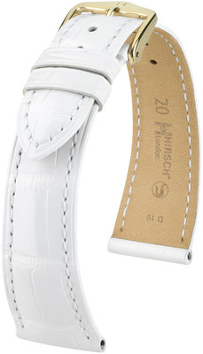 Cinturino bianco in pelle Hirsch London M 04307100-1 (pelle di alligatore) Hirsch selection