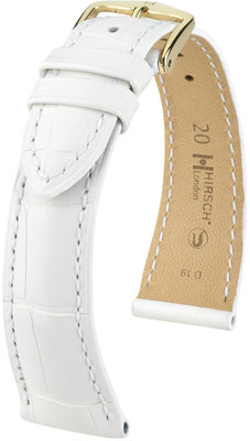 Cinturino bianco in pelle Hirsch London M 04307109-1 (pelle di alligatore) Hirsch selection