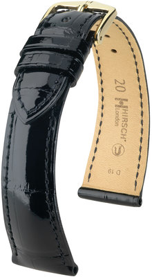 Cinturino nero in pelle Hirsch London L 04307050-1 (pelle di alligatore) Hirsch Selection