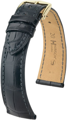 Cinturino nero in pelle Hirsch London L 04307059-1 (pelle di alligatore)