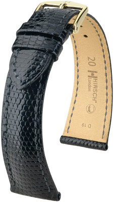 Cinturino nero in pelle Hirsch London L 04366050-1 (pelle di lucertola) Hirsch selection